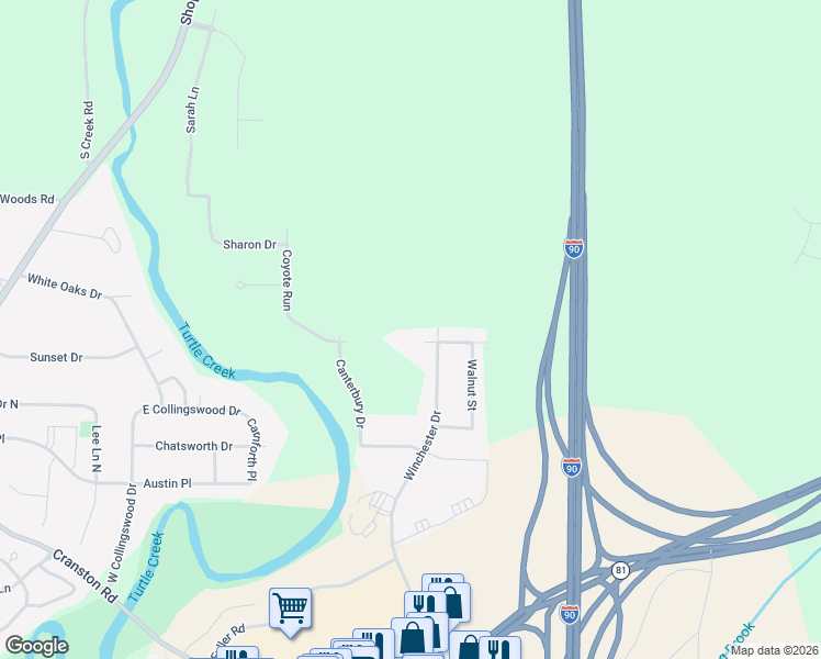 map of restaurants, bars, coffee shops, grocery stores, and more near 2865 Deer Path Way in Beloit