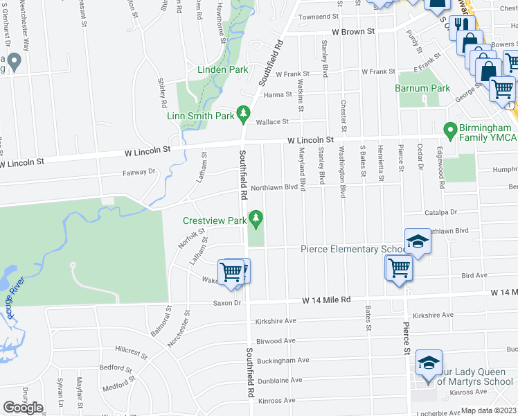 map of restaurants, bars, coffee shops, grocery stores, and more near 1494 Shipman Boulevard in Birmingham