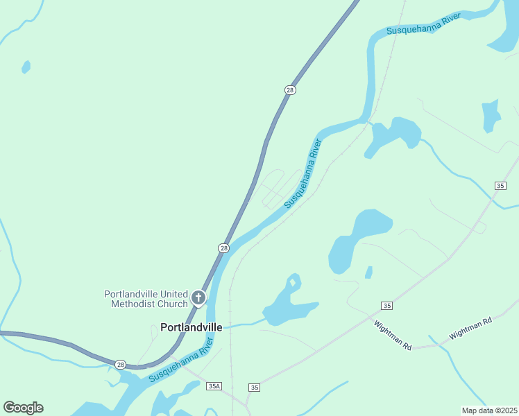 map of restaurants, bars, coffee shops, grocery stores, and more near 2952 New York 28 in Portlandville