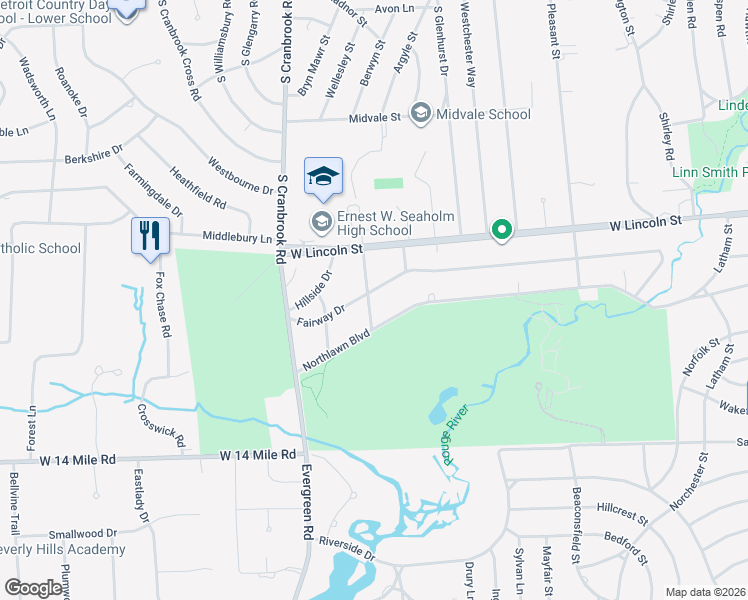 map of restaurants, bars, coffee shops, grocery stores, and more near 1275 Golfview Boulevard in Birmingham