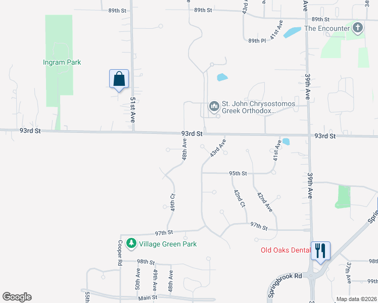 map of restaurants, bars, coffee shops, grocery stores, and more near 9460 43rd Avenue in Pleasant Prairie