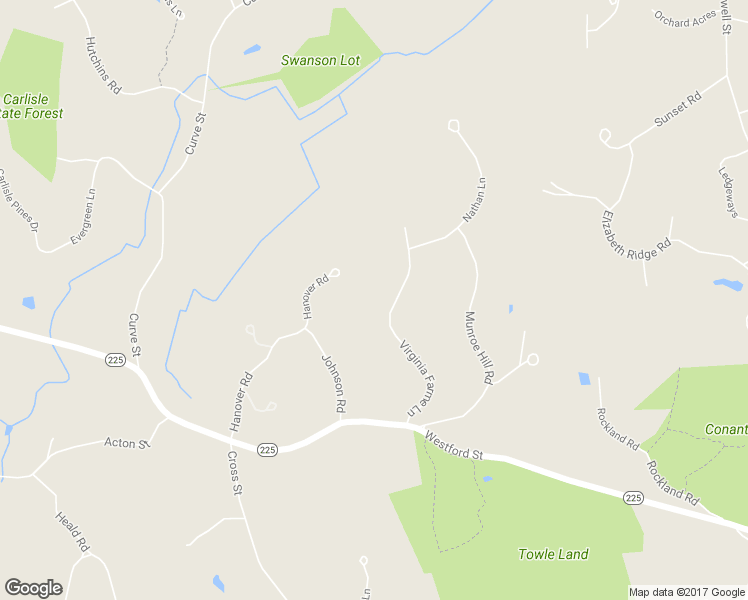 map of restaurants, bars, coffee shops, grocery stores, and more near 183 Virginia Farme Lane in Carlisle