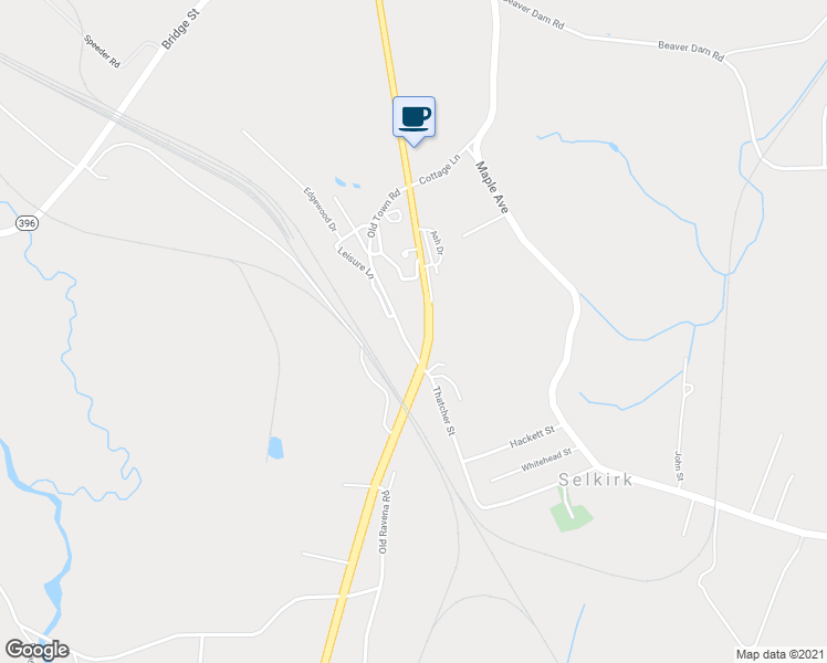 map of restaurants, bars, coffee shops, grocery stores, and more near 72 Old Town Road in Selkirk