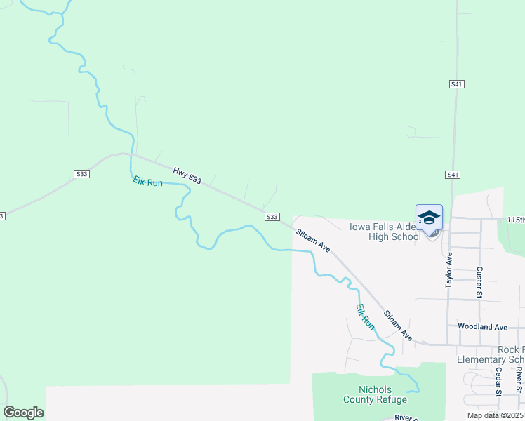 map of restaurants, bars, coffee shops, grocery stores, and more near 11698 County Road S33 in Iowa Falls