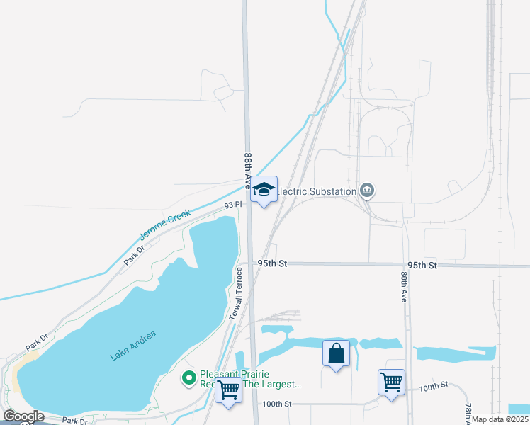 map of restaurants, bars, coffee shops, grocery stores, and more near 9449 88th Avenue in Pleasant Prairie