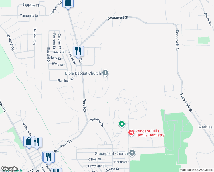 map of restaurants, bars, coffee shops, grocery stores, and more near 1065 Hawkeye Drive in Dubuque