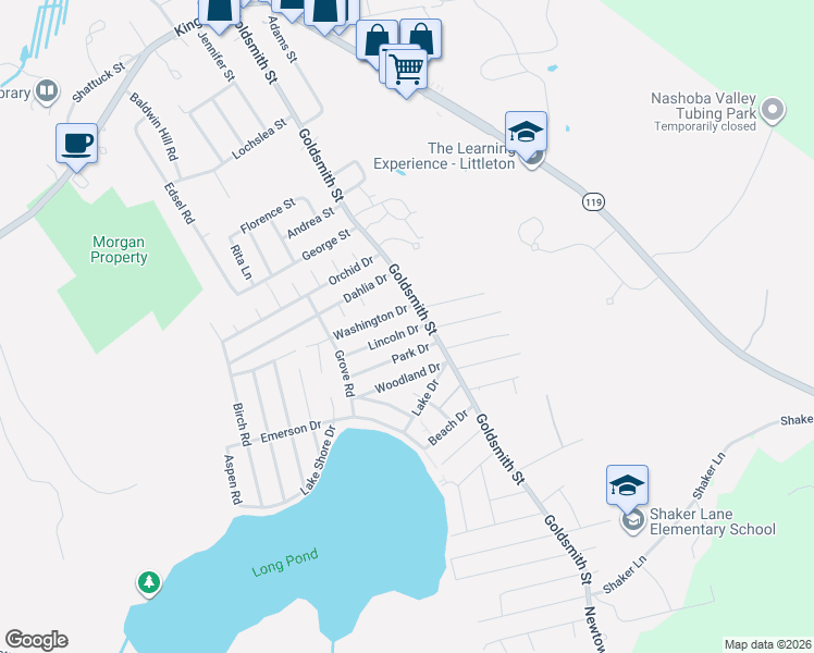 map of restaurants, bars, coffee shops, grocery stores, and more near 667-69 Wall Place in Littleton
