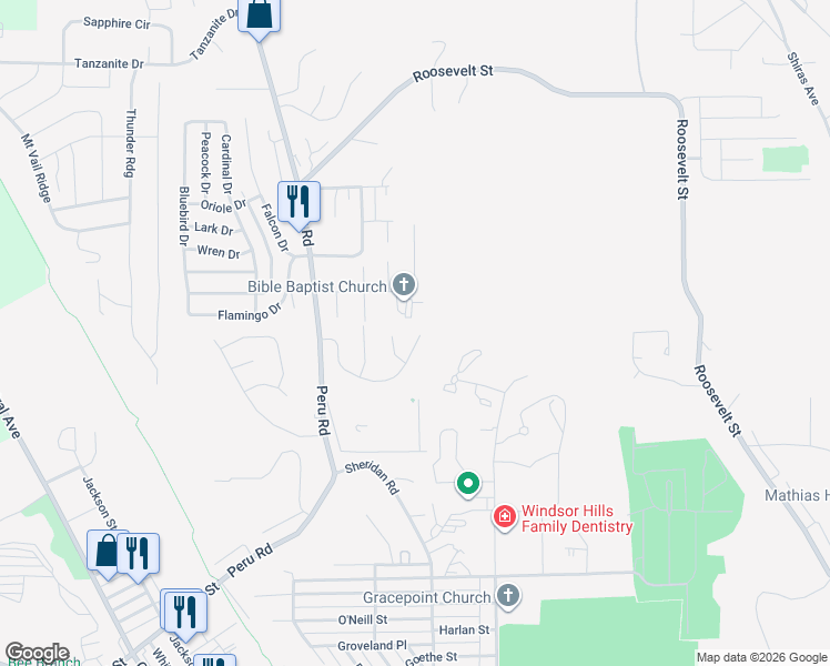 map of restaurants, bars, coffee shops, grocery stores, and more near 1065 Hawkeye Drive in Dubuque