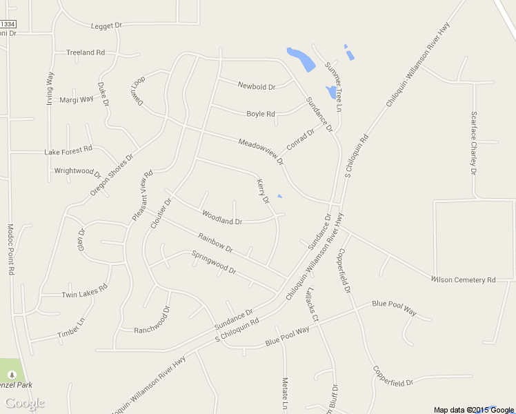 map of restaurants, bars, coffee shops, grocery stores, and more near 34542 Kerry Dr in Chiloquin