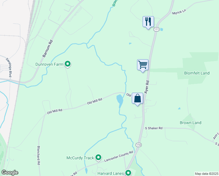 map of restaurants, bars, coffee shops, grocery stores, and more near 22 Old Mill Road in Harvard