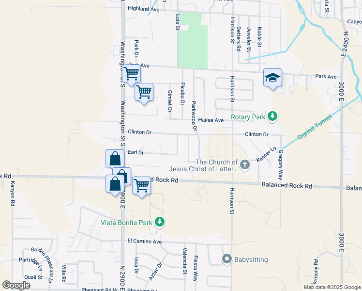 map of restaurants, bars, coffee shops, grocery stores, and more near 771 Stanley Street in Twin Falls