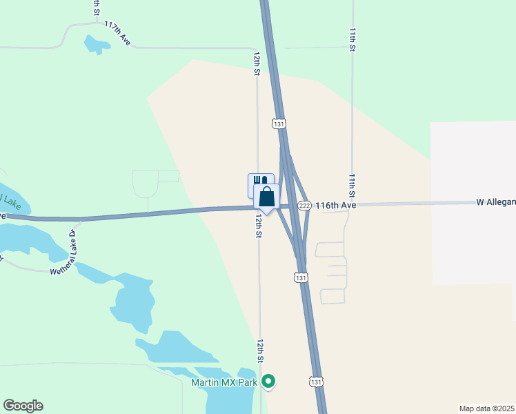 map of restaurants, bars, coffee shops, grocery stores, and more near 1601 12th Street in Martin