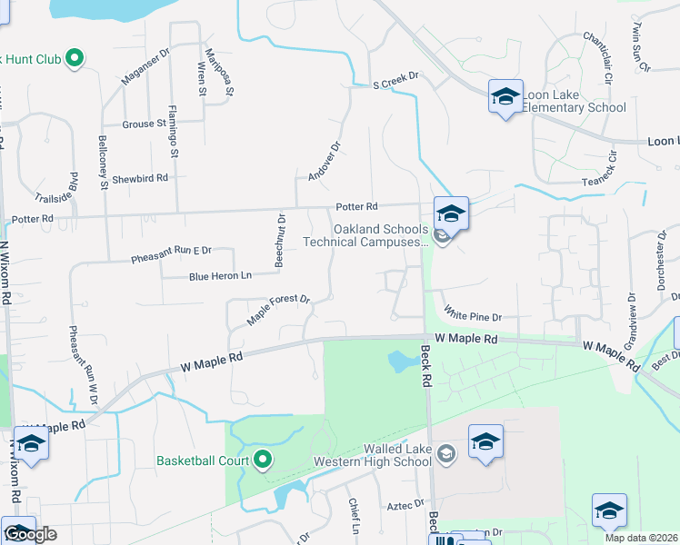 map of restaurants, bars, coffee shops, grocery stores, and more near 939 Calpernia in Wixom