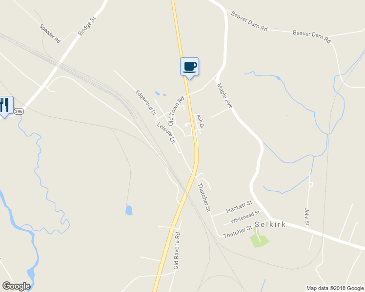 map of restaurants, bars, coffee shops, grocery stores, and more near 60 Old Town Road in Selkirk