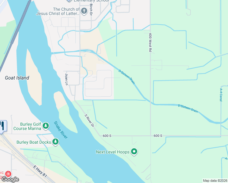 map of restaurants, bars, coffee shops, grocery stores, and more near 671 Biscotti Loop in Heyburn
