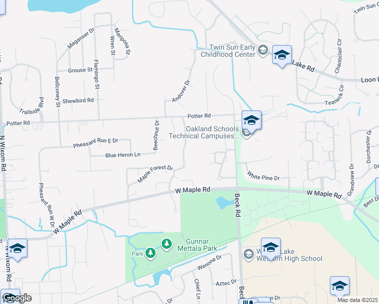 map of restaurants, bars, coffee shops, grocery stores, and more near 939 Calpernia in Wixom