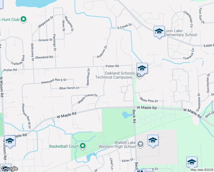 map of restaurants, bars, coffee shops, grocery stores, and more near 939 Calpernia in Wixom