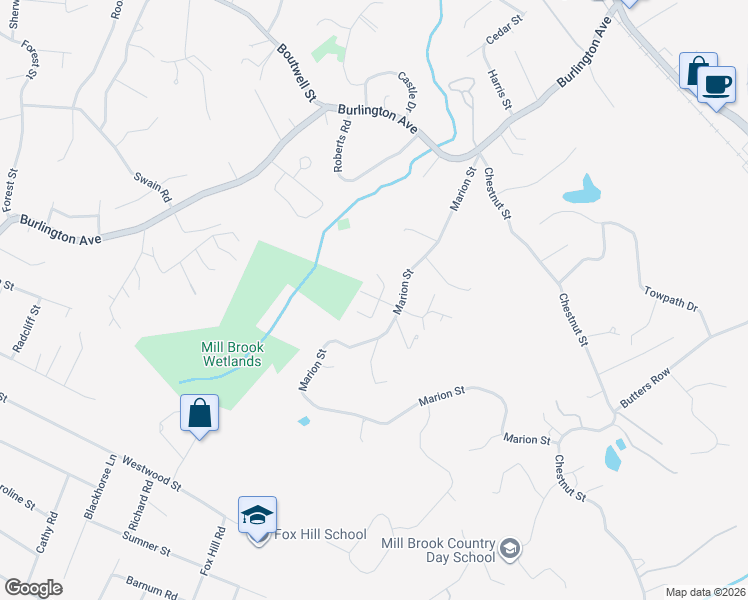 map of restaurants, bars, coffee shops, grocery stores, and more near 3 Fenway Street in Wilmington