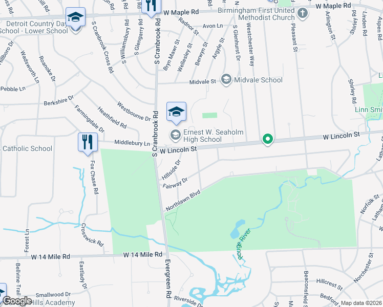 map of restaurants, bars, coffee shops, grocery stores, and more near 1120 Golfview Boulevard in Birmingham