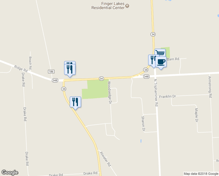 map of restaurants, bars, coffee shops, grocery stores, and more near 84 Woodsedge Drive in Lansing