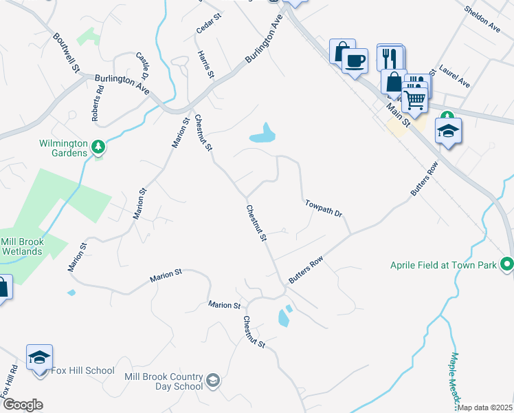 map of restaurants, bars, coffee shops, grocery stores, and more near 76 Chestnut Street in Wilmington