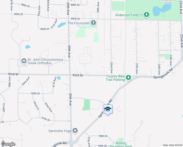 map of restaurants, bars, coffee shops, grocery stores, and more near 3514 93rd Street in Pleasant Prairie