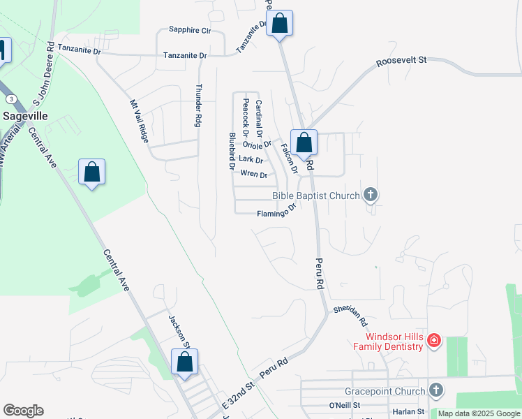 map of restaurants, bars, coffee shops, grocery stores, and more near 3760 Aerostar Drive in Dubuque