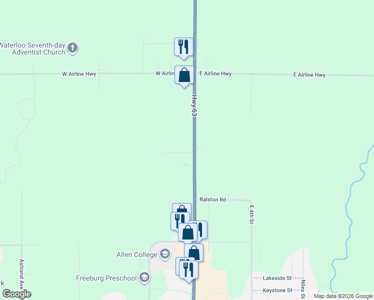 map of restaurants, bars, coffee shops, grocery stores, and more near 127 Saint Croix Drive in Waterloo