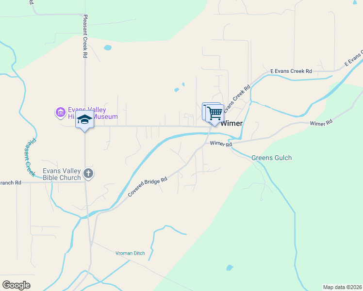 map of restaurants, bars, coffee shops, grocery stores, and more near 635 Covered Bridge Road in Rogue River