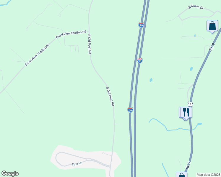map of restaurants, bars, coffee shops, grocery stores, and more near 1822 South Old Post Road in Castleton-on-Hudson