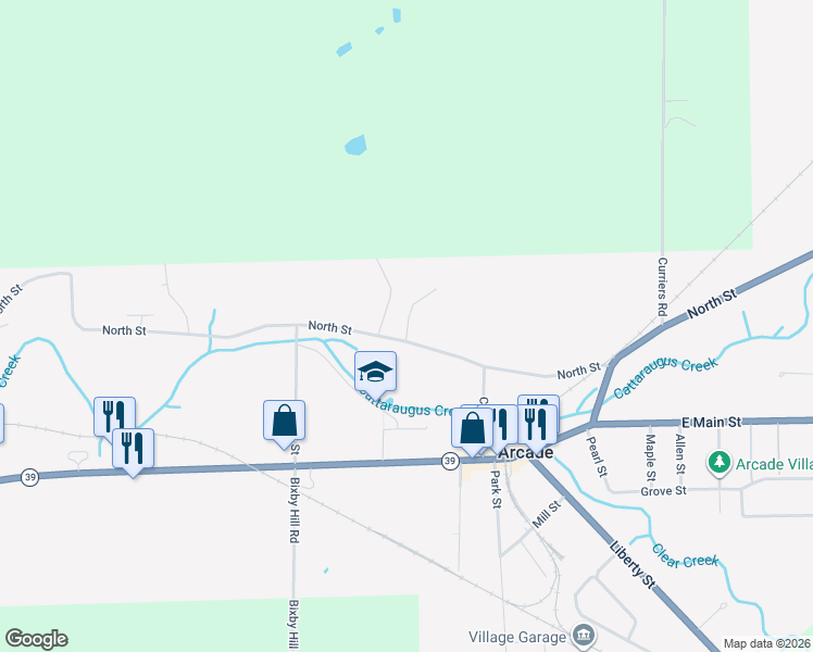map of restaurants, bars, coffee shops, grocery stores, and more near 10-60 Douglas Drive in Arcade