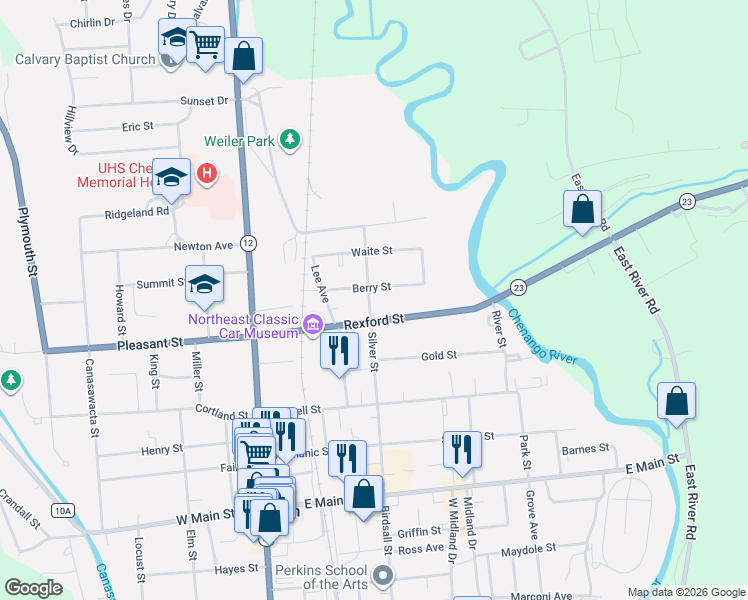 map of restaurants, bars, coffee shops, grocery stores, and more near 78 Silver Street in Norwich