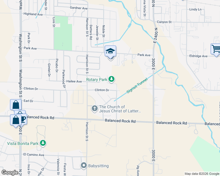 map of restaurants, bars, coffee shops, grocery stores, and more near 688608 Braden Court in Twin Falls