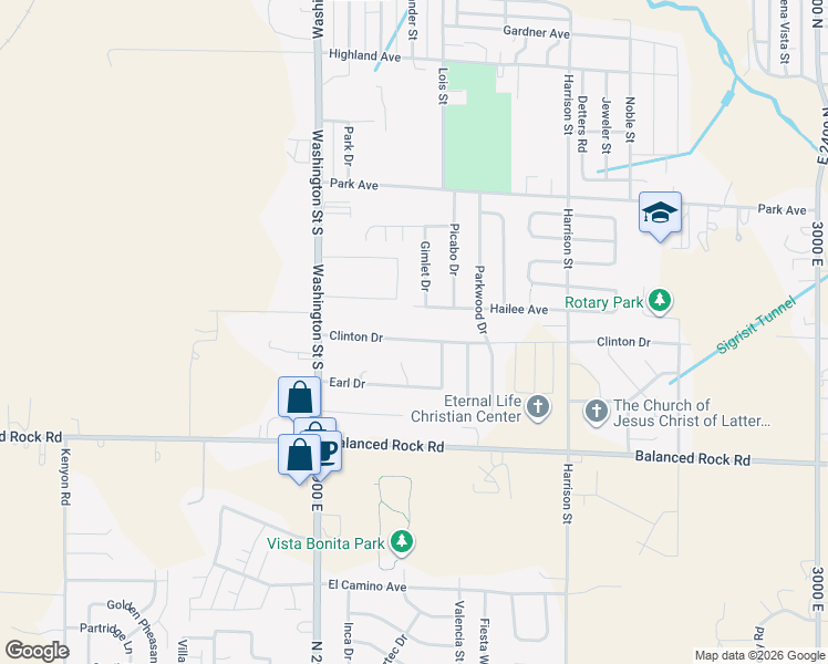 map of restaurants, bars, coffee shops, grocery stores, and more near 251 Clinton Drive in Twin Falls