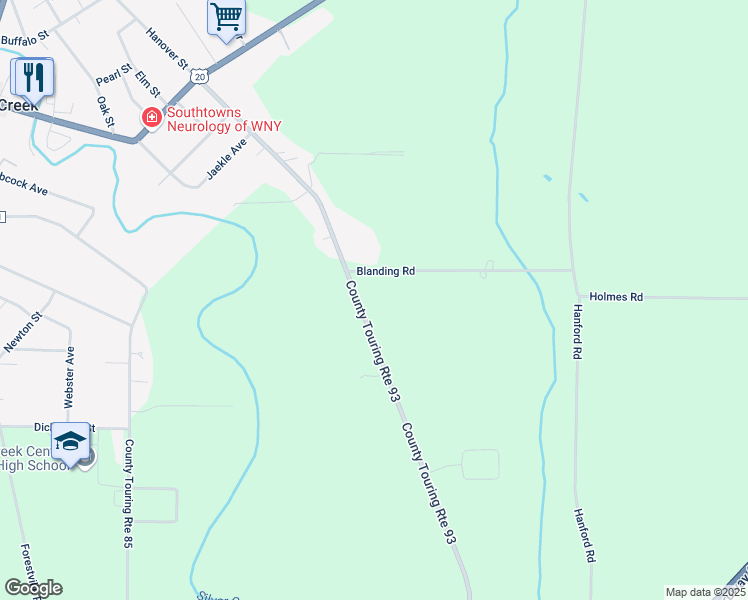 map of restaurants, bars, coffee shops, grocery stores, and more near 12280 Hanover Road in Silver Creek