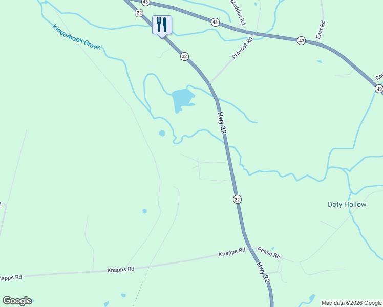 map of restaurants, bars, coffee shops, grocery stores, and more near 76 Willow Way in Stephentown