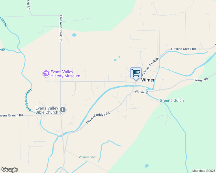 map of restaurants, bars, coffee shops, grocery stores, and more near 8622 East Evans Creek Road in Rogue River