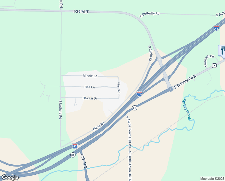map of restaurants, bars, coffee shops, grocery stores, and more near 3722 Bee Lane in Beloit