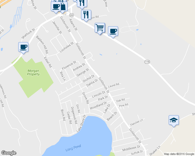 map of restaurants, bars, coffee shops, grocery stores, and more near 137 Goldsmith Street in Littleton