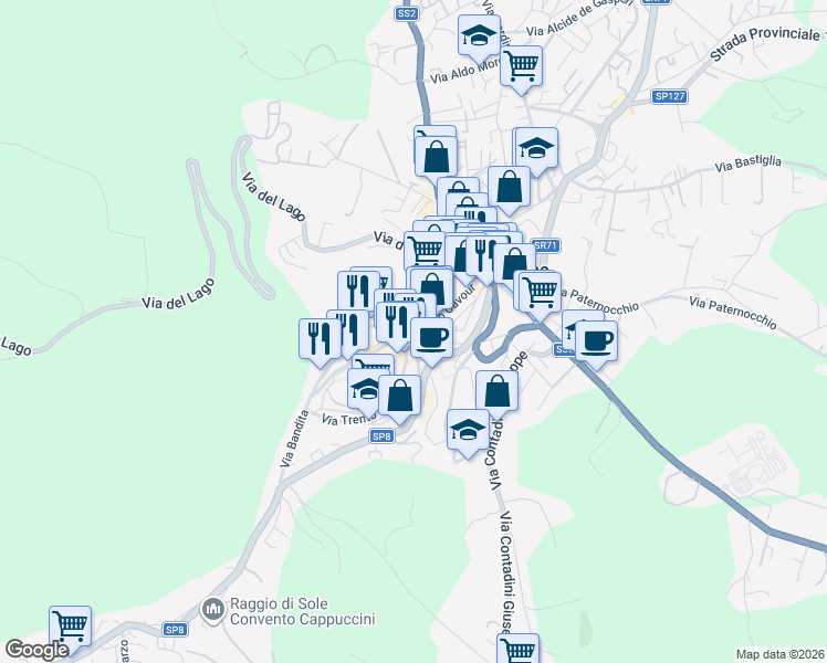 map of restaurants, bars, coffee shops, grocery stores, and more near 37 Corso Camillo Benso Conte di Cavour in Montefiascone