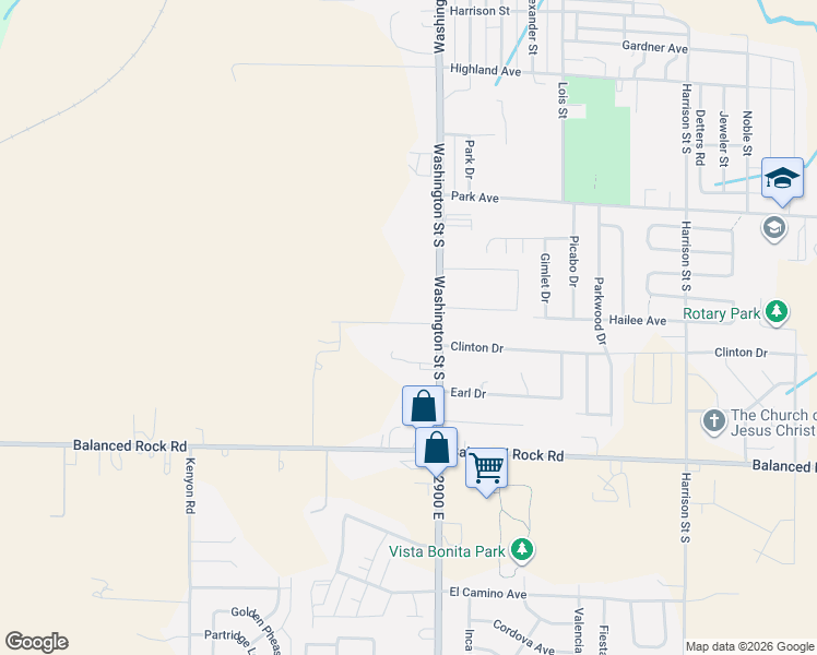 map of restaurants, bars, coffee shops, grocery stores, and more near 151 Osterloh Avenue West in Twin Falls