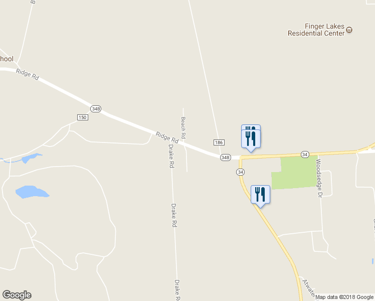 map of restaurants, bars, coffee shops, grocery stores, and more near 47 Ridge Road in Lansing