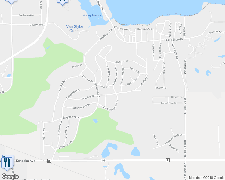 map of restaurants, bars, coffee shops, grocery stores, and more near 890 Featherstone Drive in Fontana-on-Geneva Lake