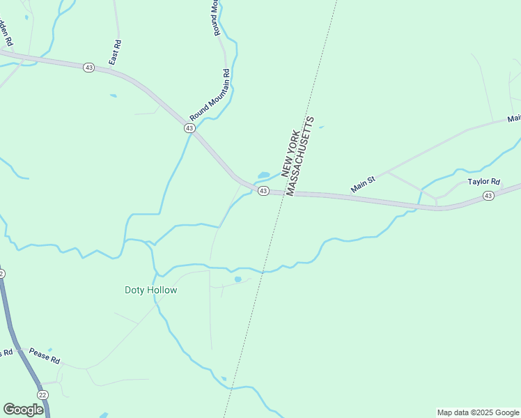 map of restaurants, bars, coffee shops, grocery stores, and more near 25 New York 43 in Stephentown