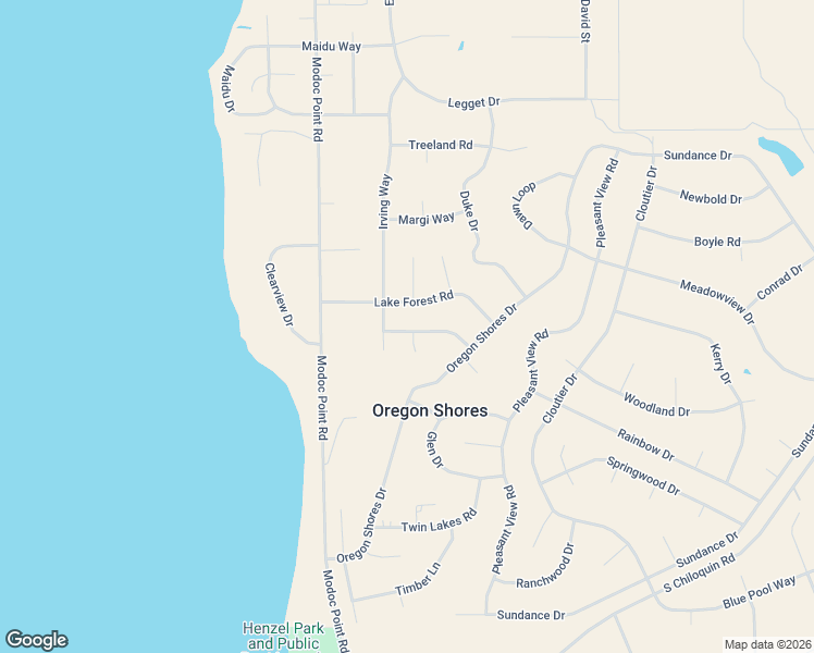 map of restaurants, bars, coffee shops, grocery stores, and more near 3273 Wrightwood Drive in Chiloquin