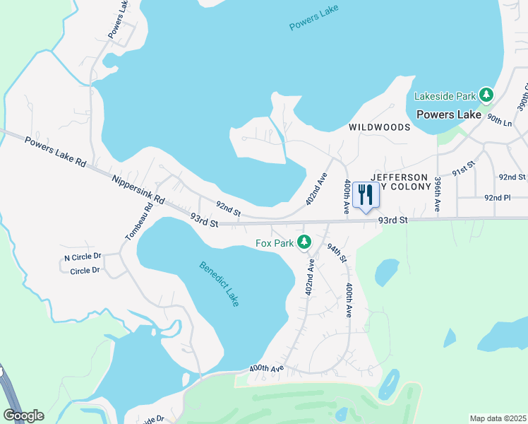 map of restaurants, bars, coffee shops, grocery stores, and more near 40400 92nd Street in Genoa City