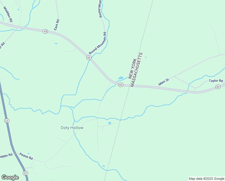 map of restaurants, bars, coffee shops, grocery stores, and more near 25 New York 43 in Stephentown