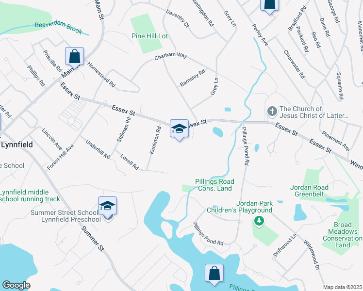 map of restaurants, bars, coffee shops, grocery stores, and more near 275 Essex Street in Lynnfield
