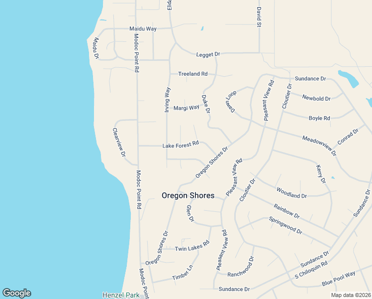 map of restaurants, bars, coffee shops, grocery stores, and more near 3273 Wrightwood Drive in Chiloquin