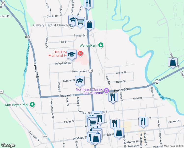 map of restaurants, bars, coffee shops, grocery stores, and more near 138-140 Broad Street in Norwich